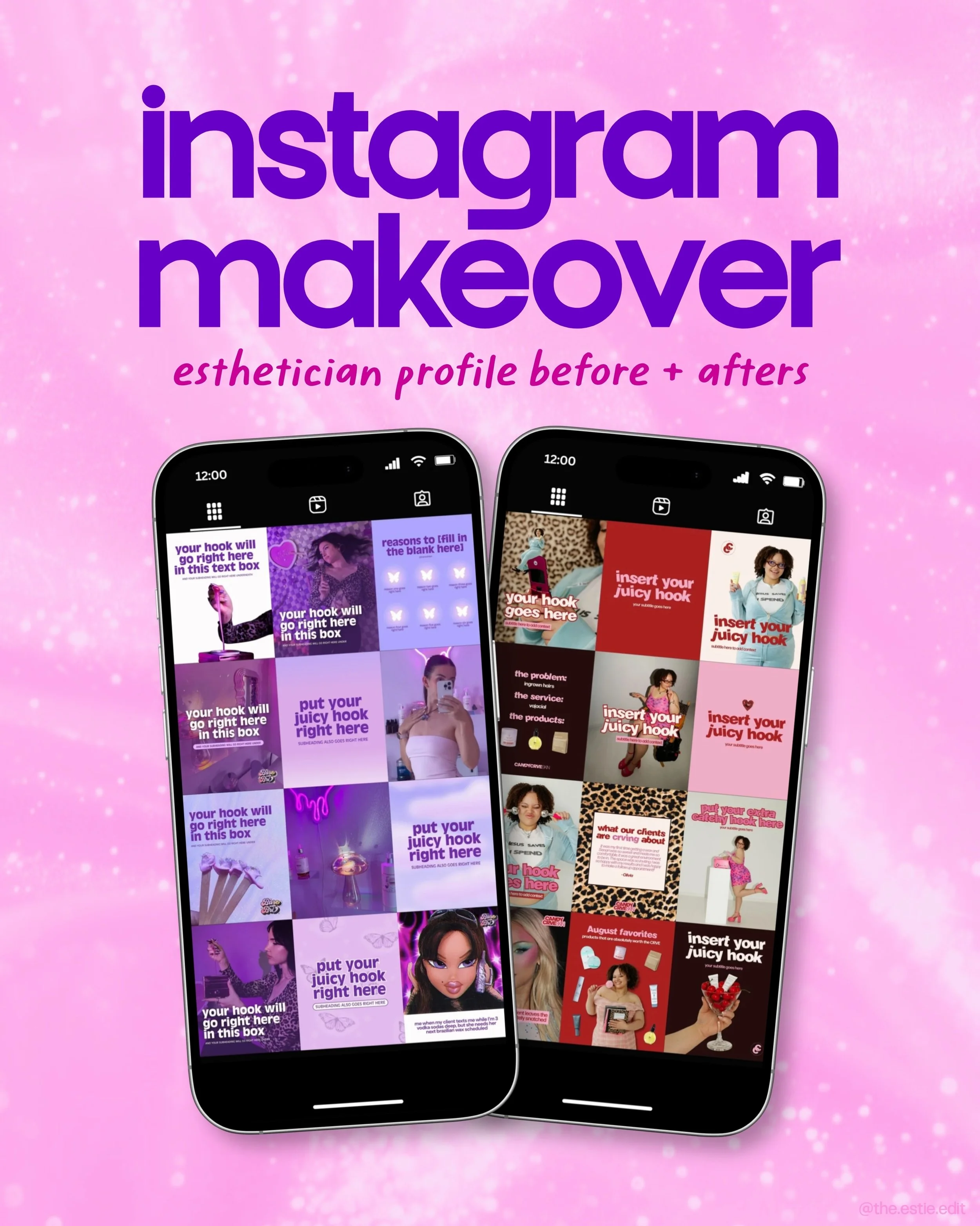 different estheticians, different brands, and two completely different (and custom) instagram transformations 📱💖

every Instagram Makeover i create is made specifically for *YOU* 🦋

ready to transform your esthetician business instagram? 🤭

comme