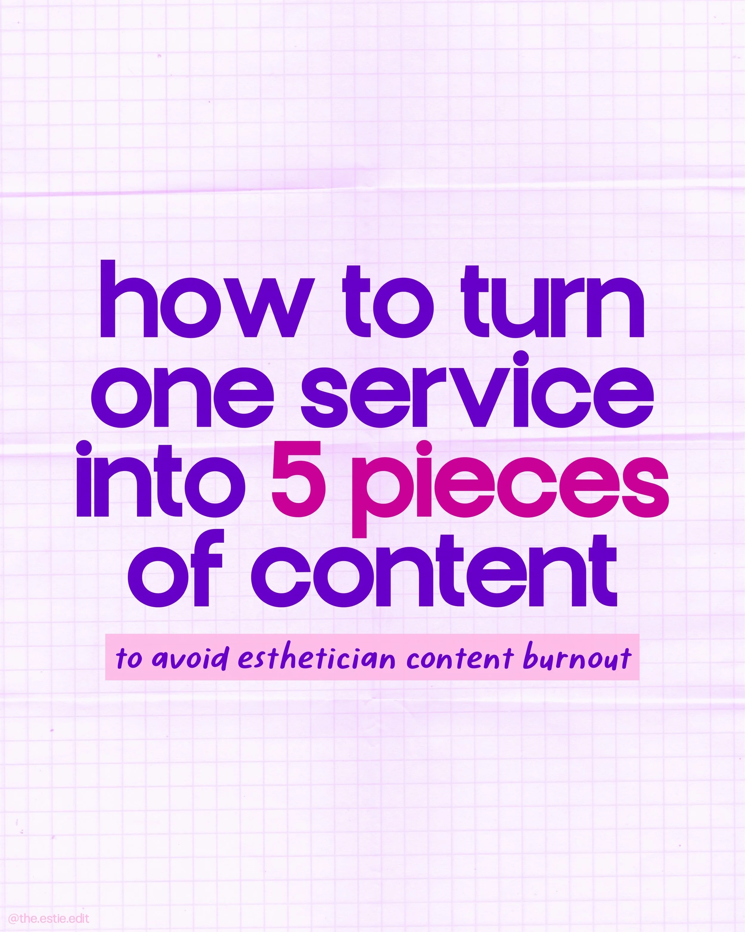 every post on your esthetics business page should have a clear purpose, but that *doesn&rsquo;t* mean you need to come up with a completely new topic every time you create content 🤭

one single esthetics service can give you multiple strategic posts