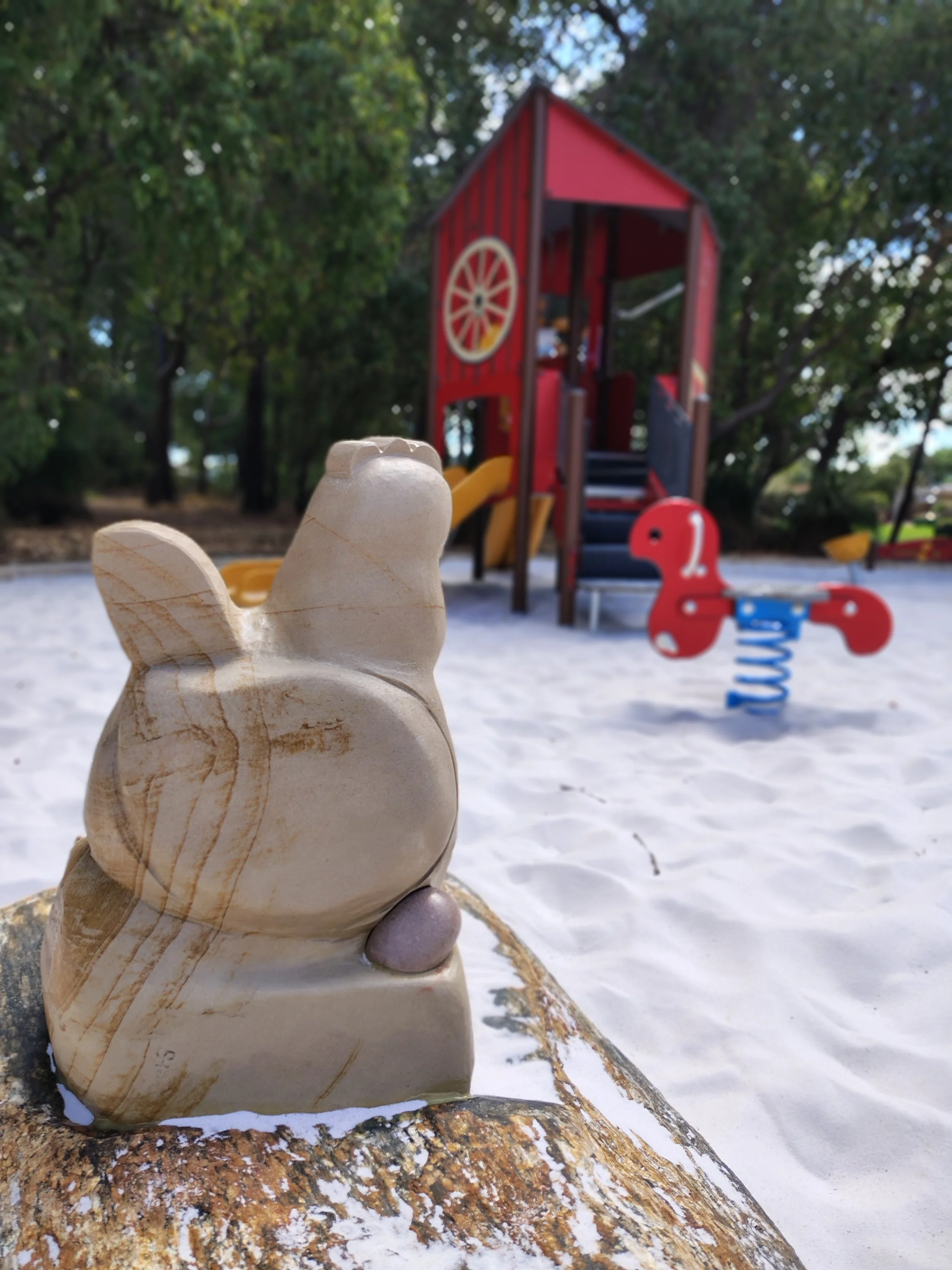Interactive public art stone sculpture playground playspace Western Australia Perth