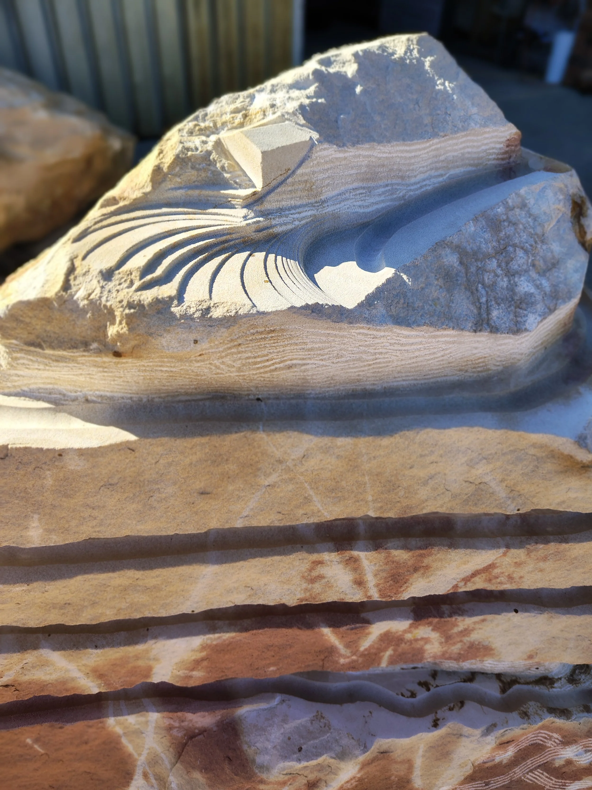 Interactive public art stone sculpture playground playspace Western Australia Perth