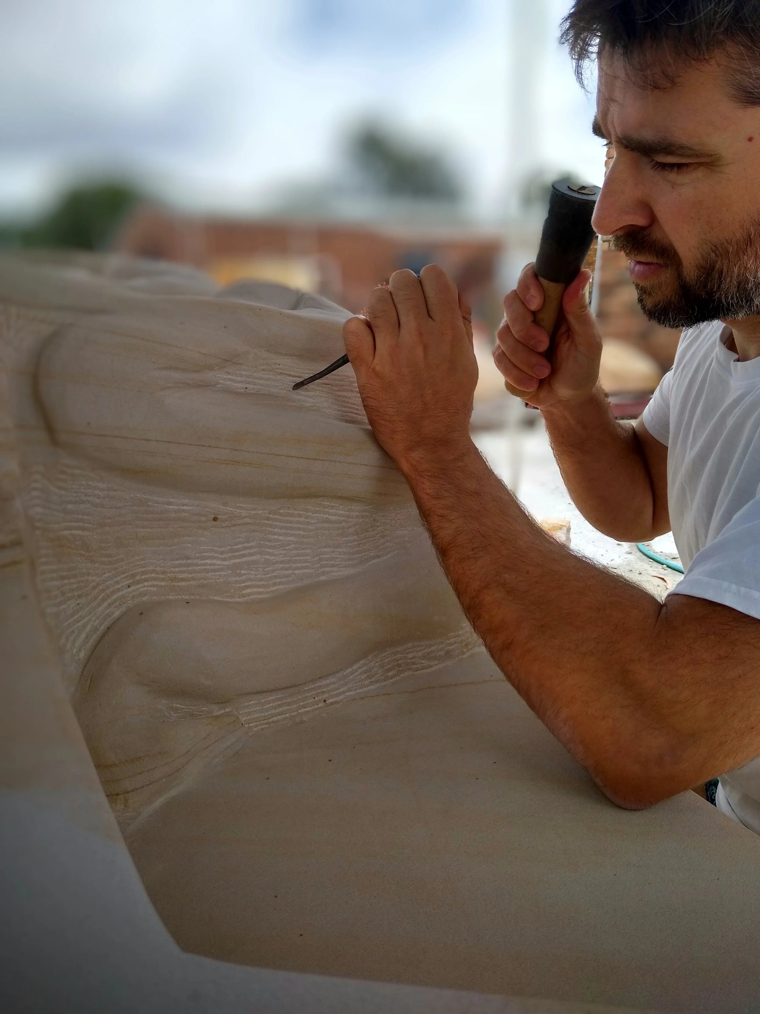 Piotr Pyrchla artist sculptor Interactive public art stone sculpture playground playspace Western Australia Perth