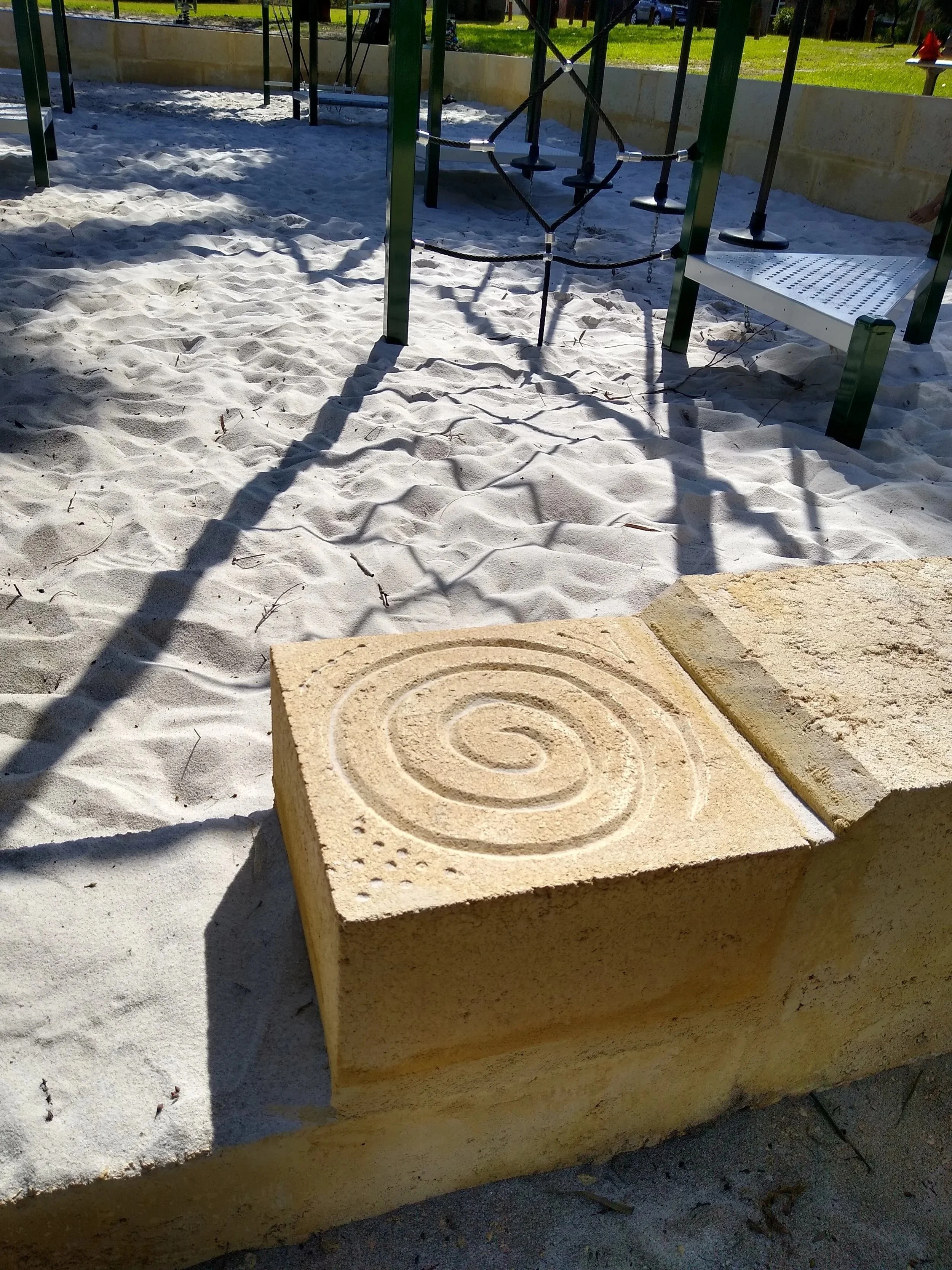 blocks reconstituted limestone Interactive public art stone sculpture playground playspace Western Australia Perth