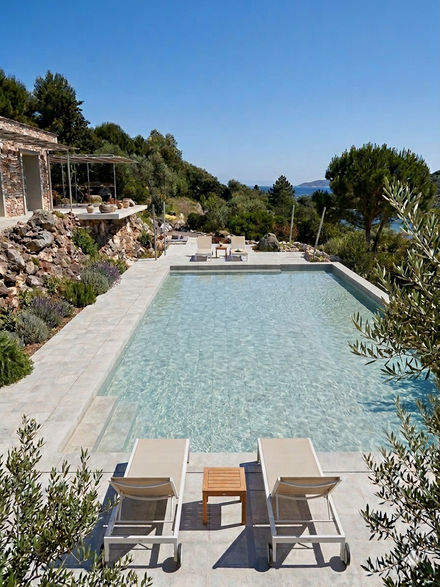 Pool Area – This image is partially 3D-rendered. The pool area is currently under construction, and photographs of the completed area will be added by the end of June.