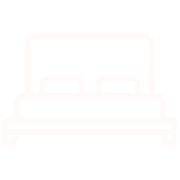 Outline of a bed with two pillows on a black background