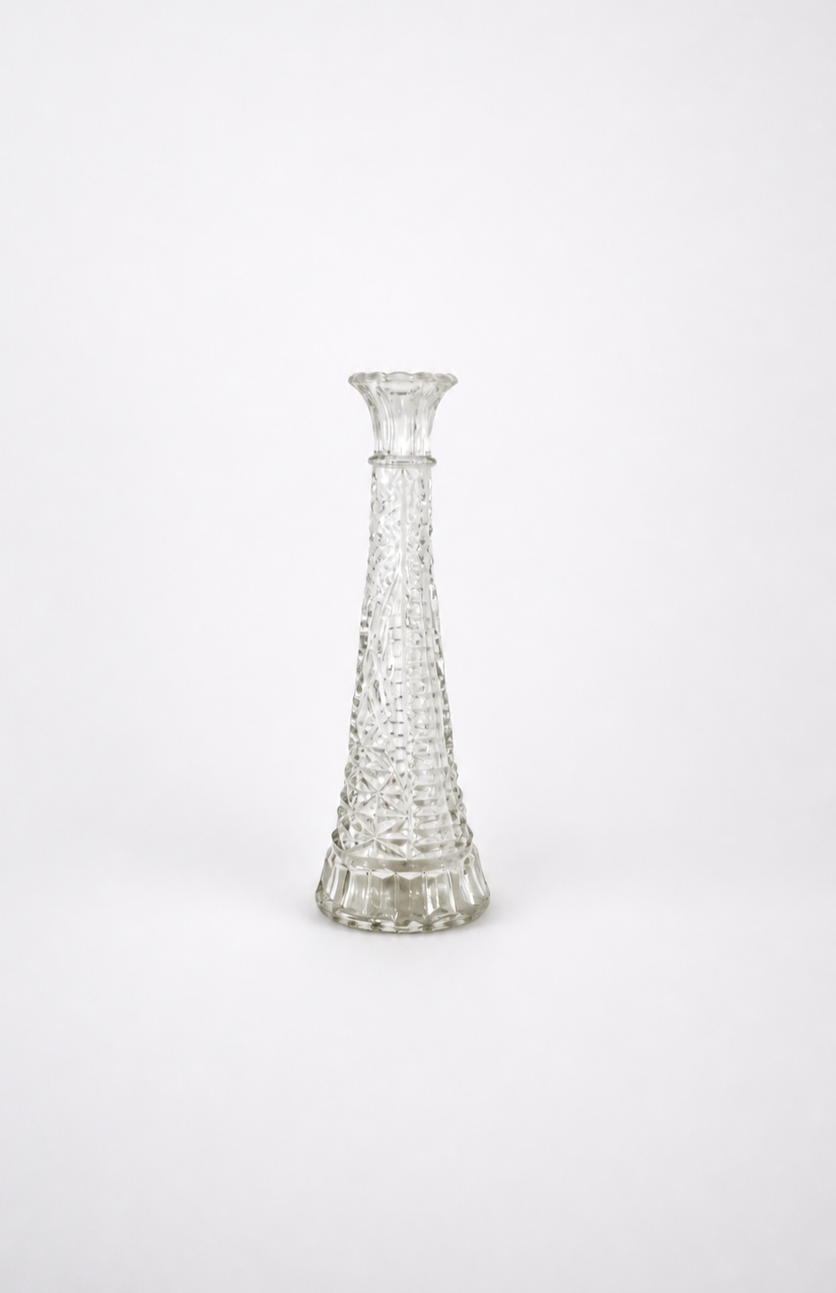 Vintage Anchor Hocking “Stars & Bars” Pressed Glass Bud Vase