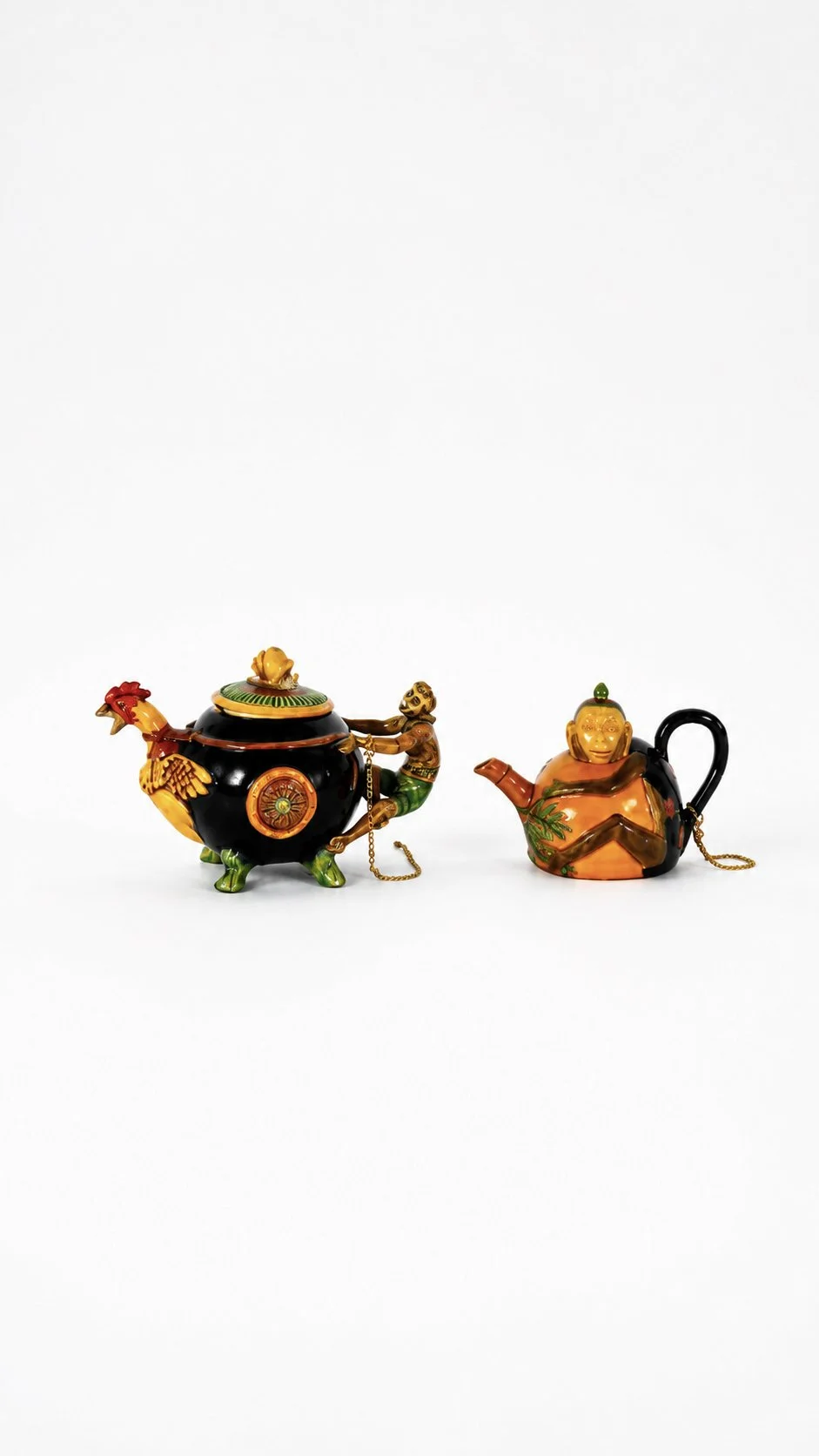 1990s Minton Majolica Monkey Teapot Decorative Replicas