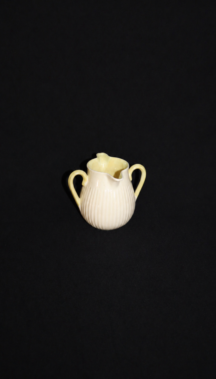 Belleek “Lifford” Ribbed Double Spout Creamer Jug