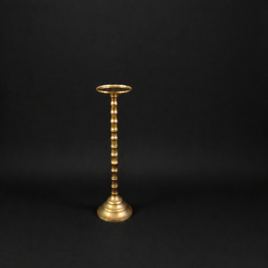 Tall Bamboo-Turned Brass Pedestal Stand