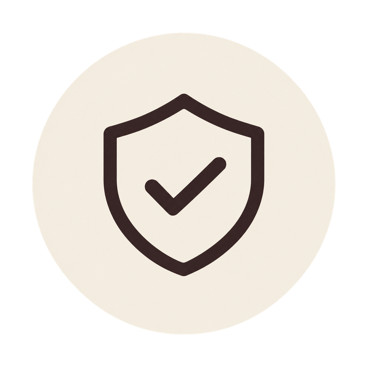 Shield with a checkmark inside, symbolizing security or protection.
