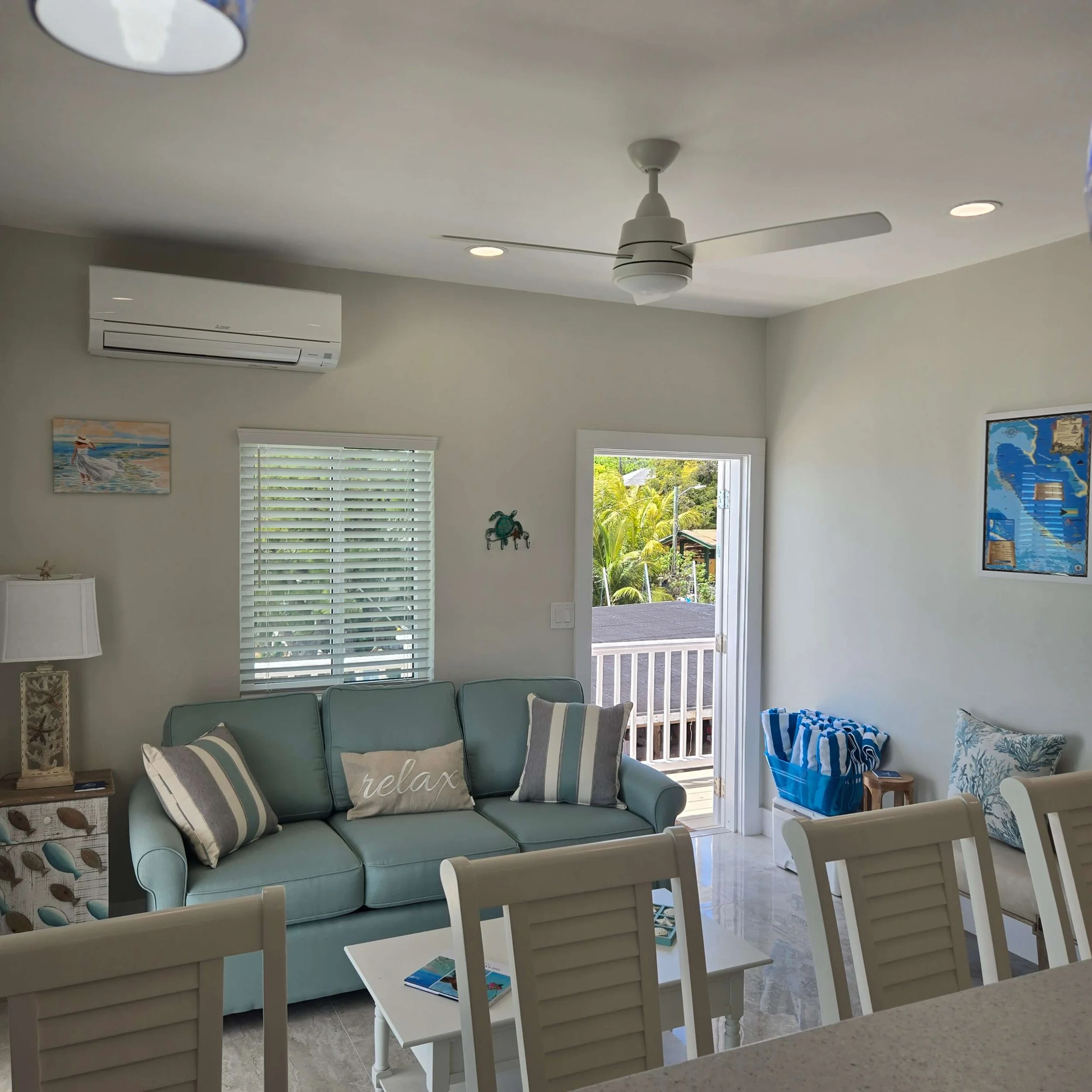 Brand-new coastal interiors at Seaside Vacation Rentals Staniel Cay