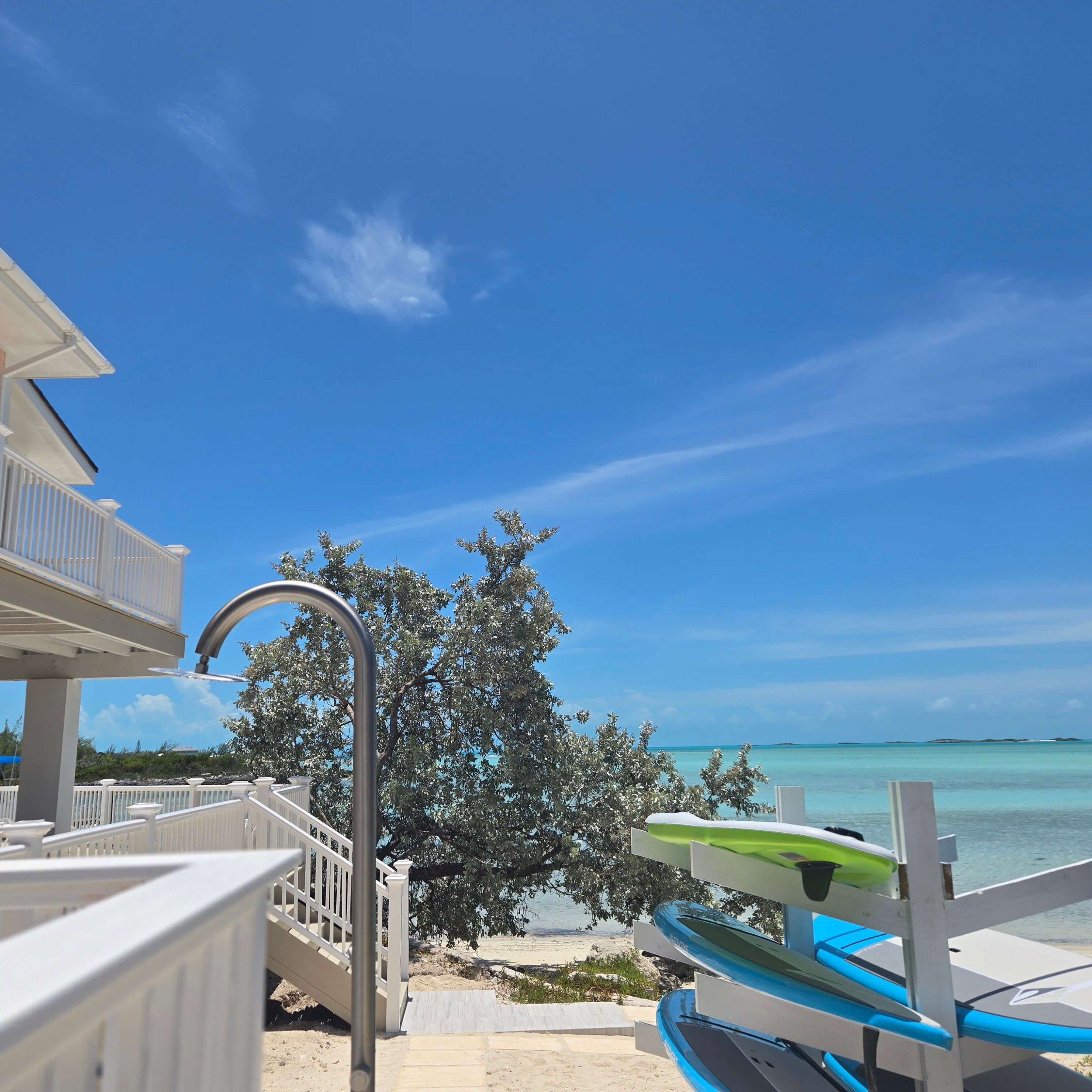 Beach access and Stand up paddleboards available at Seaside Vacation Rentals Staniel Cay