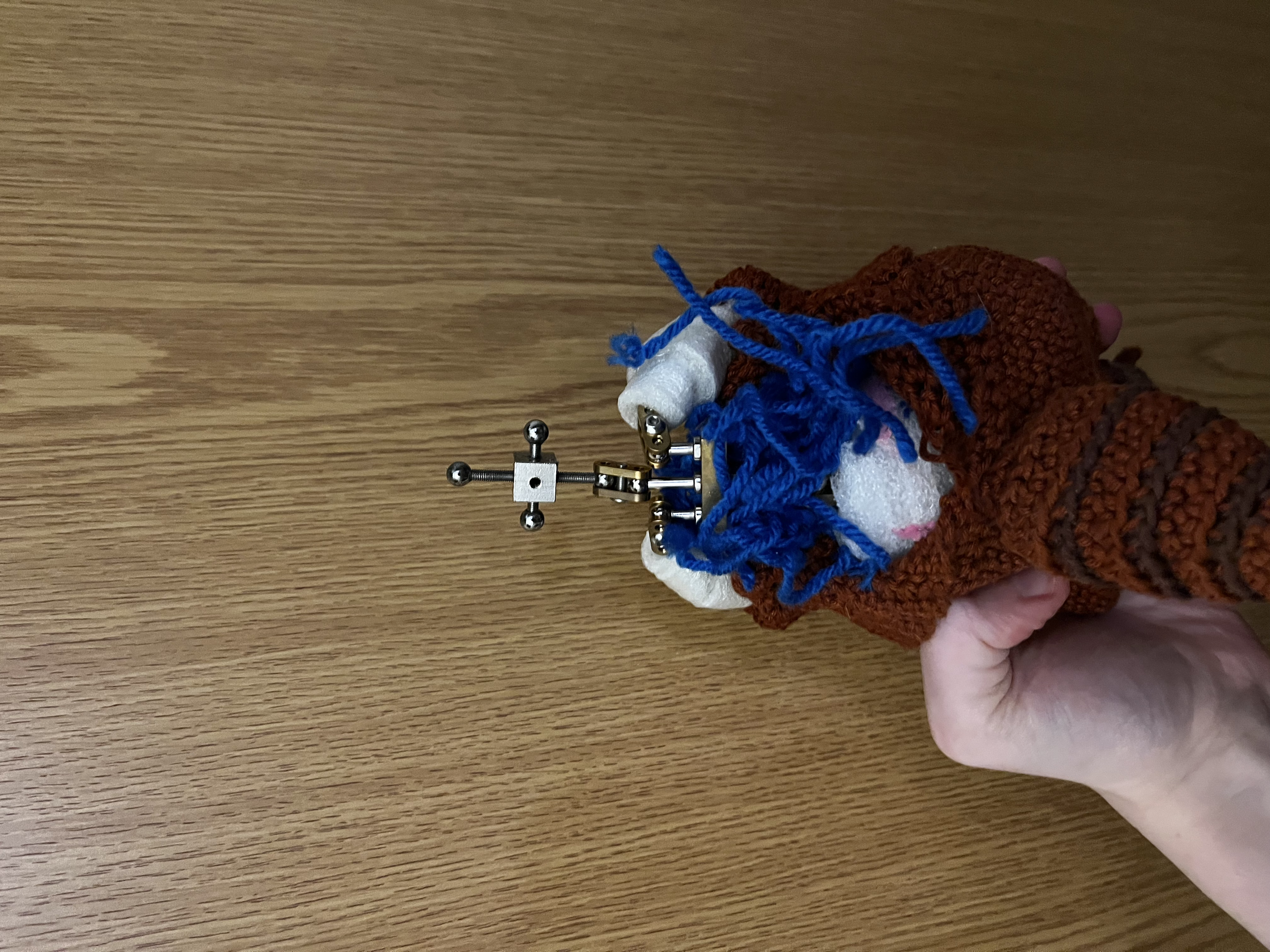 CPR's skin was crochet and additional yarn was used to pad any gaps internally.