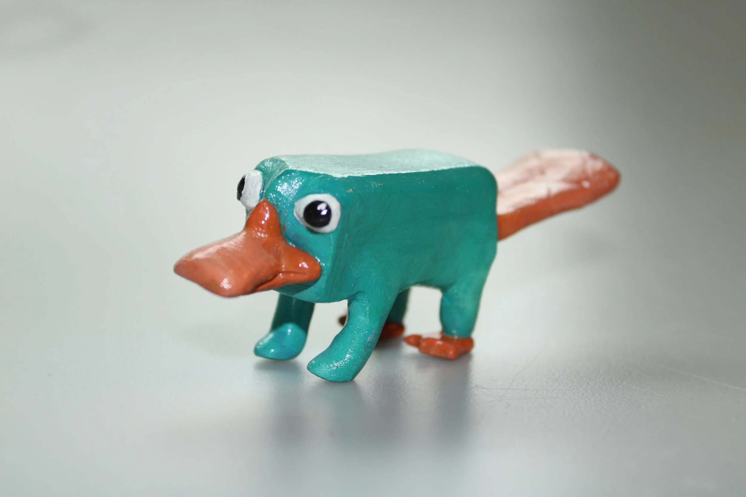Hand made sculpture of Perry the Platypus.
