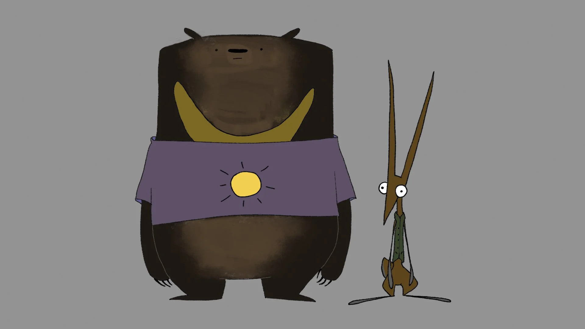 Earliest design of Hare and Bear. Bear was originally a sun bear.