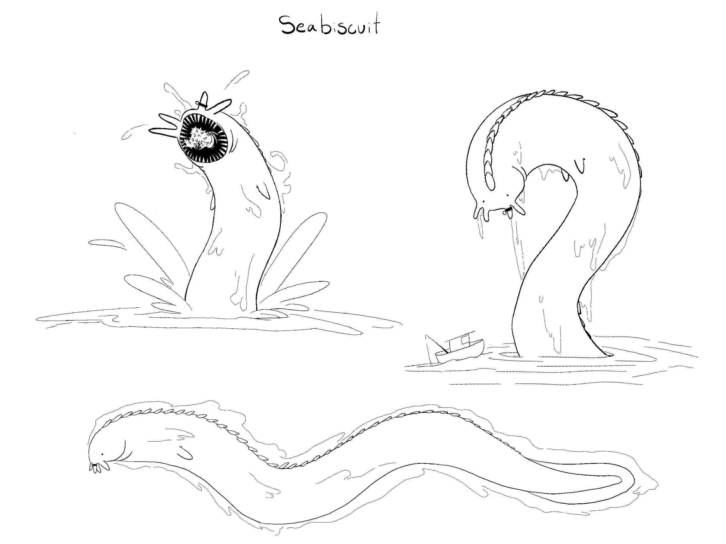 Sea monster design based on a Hagfish