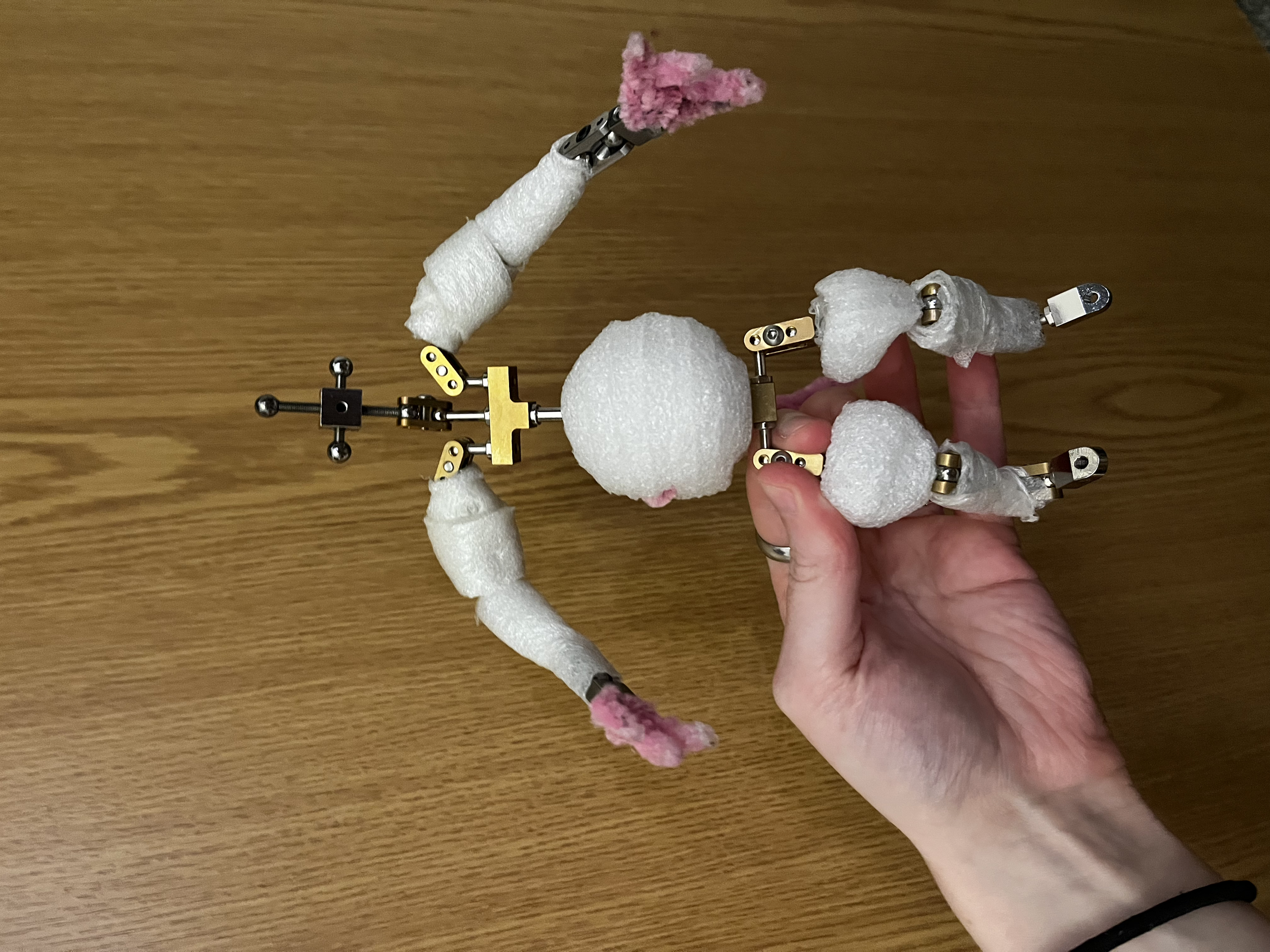 Foam was added to bulk out arms, legs and torso.