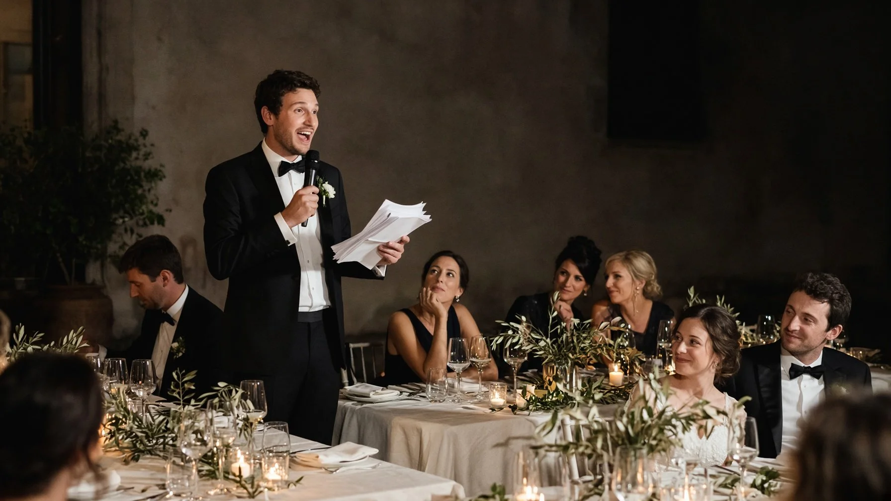 A wedding speech is not a TED Talk. Not a documentary. Not a standup set with an intermission.