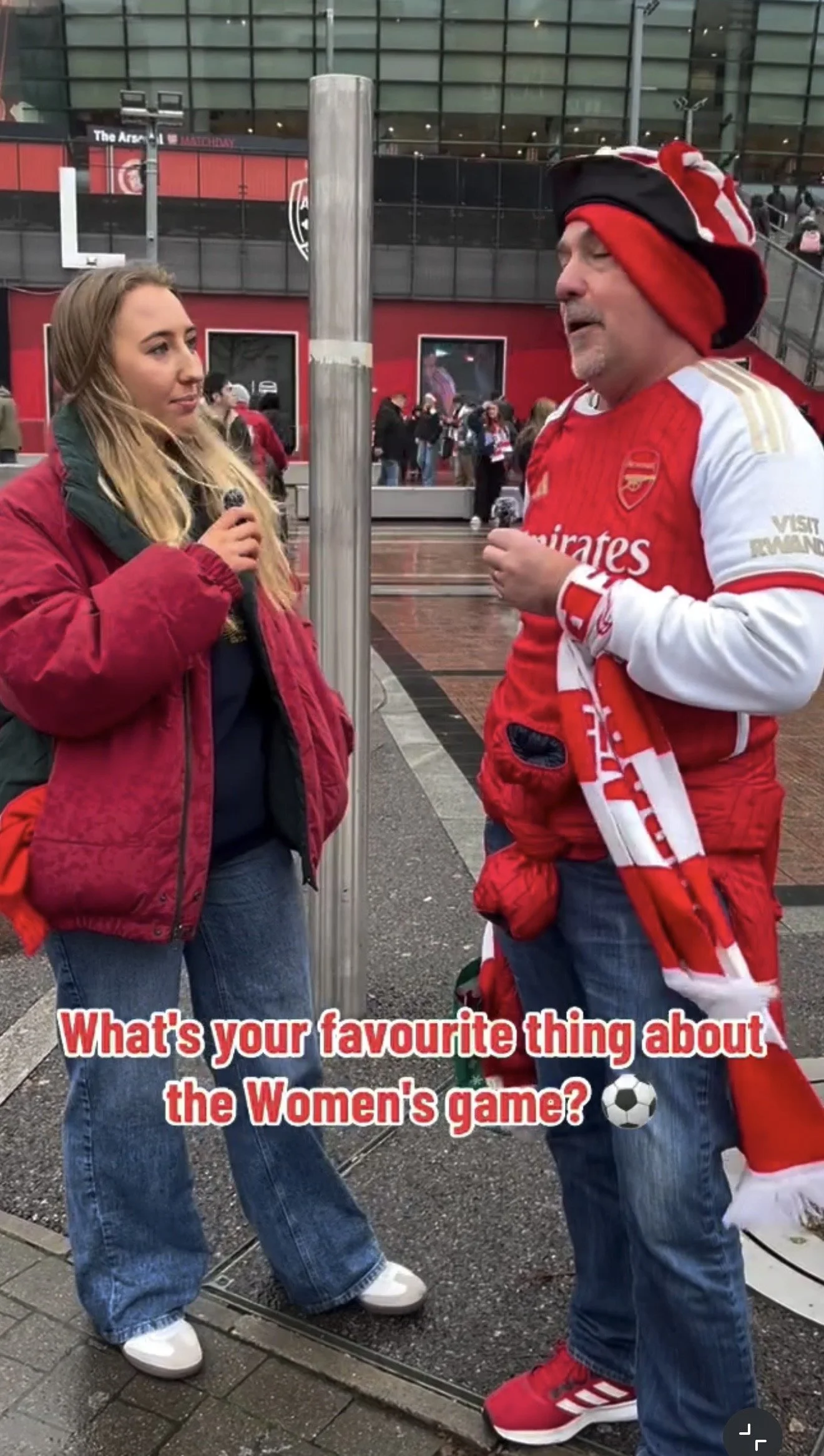 FAN INTERVIEW OUTSIDE STADIUM