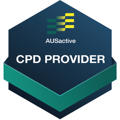 Badge with the logo and text 'AUSactive CPD Provider'