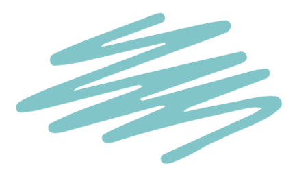 A black circle with abstract blue brush strokes in a curved, overlapping pattern.