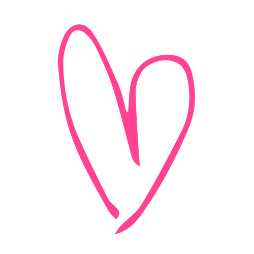 Pink neon heart outline on a black background.