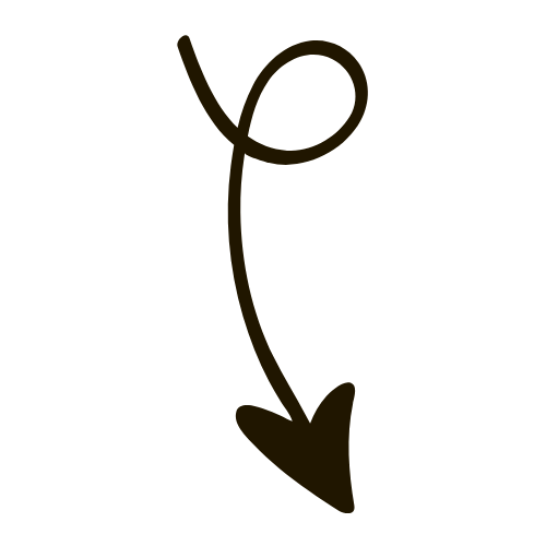 Black background with a simple brown hand-drawn arrow pointing downward with a heart at its base.