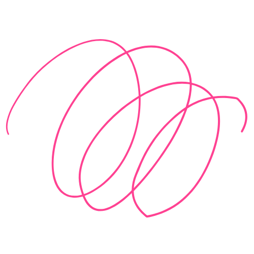 A series of pink, looped lines on a black background.