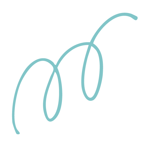 A light blue cursive line drawing on black background resembling a stylized signature or abstract design.