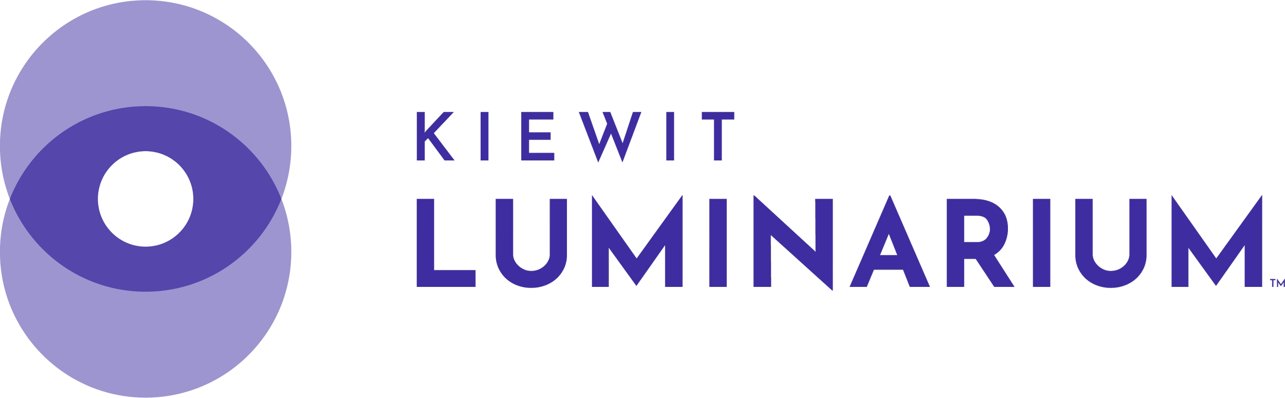 Logo of Kievet Luminarium featuring a dark blue circular shape with a smaller black circle in the center, accompanied by the text "KIEVET" above "LUMINARIUM" in blue.