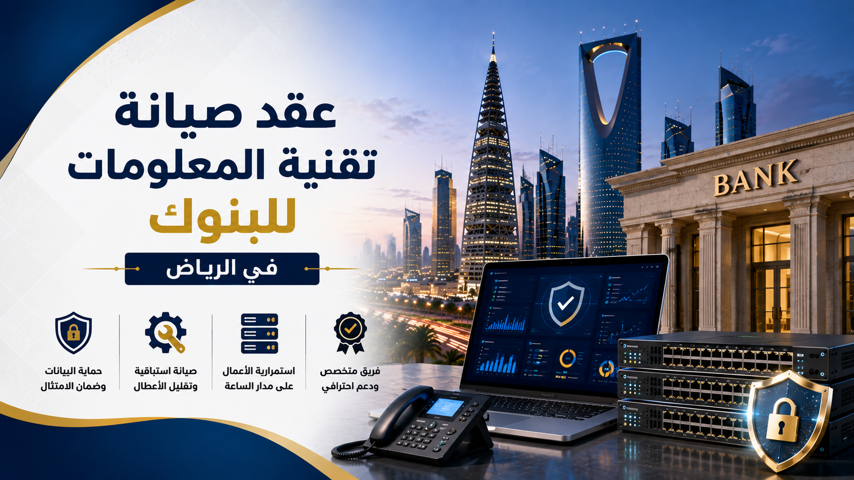 عقد صيانة تقنية المعلومات للبنوك في الرياض