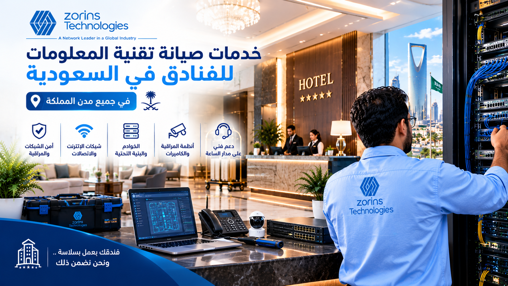 خدمات صيانة تقنية المعلومات للفنادق في السعودية