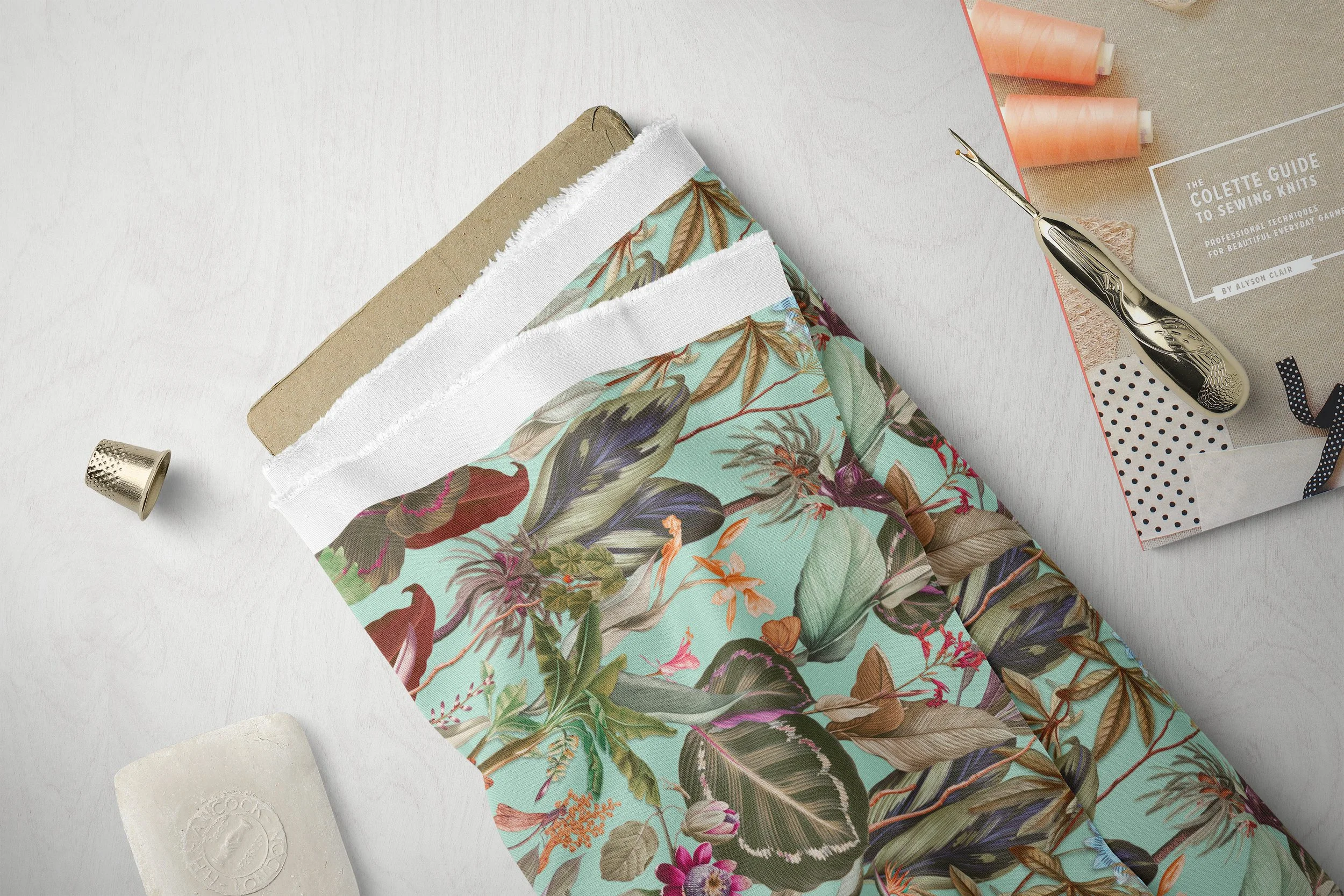 Bright Palms Passion Flowers Cotton Lawn
