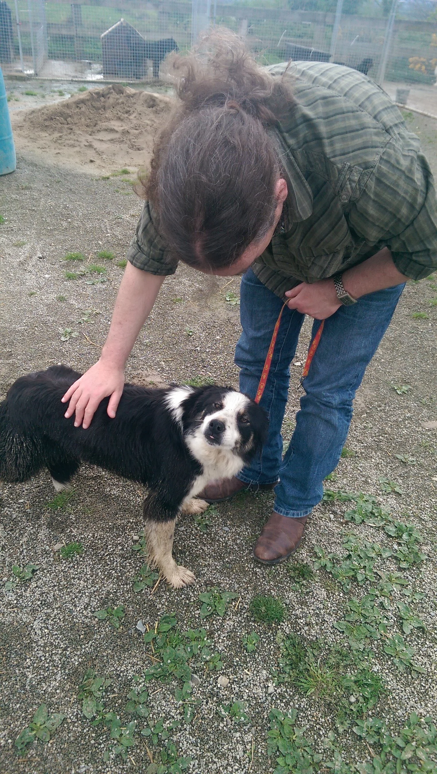 Possibly her first ever petting