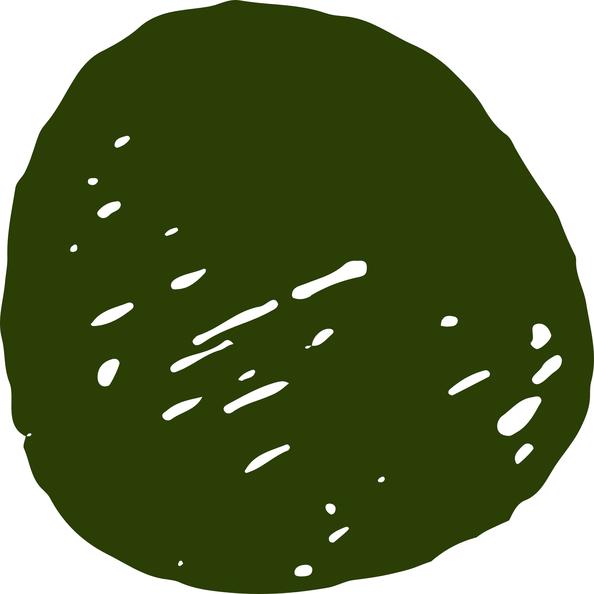 Ilustração simplificada uma semente verde.
