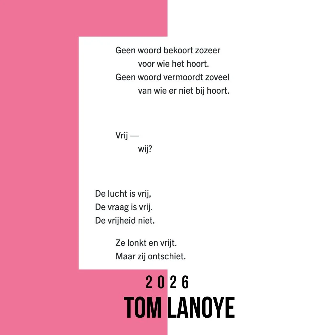 De lucht is vrij. De vraag is vrij. De vrijheid niet.

Tom Lanoye schrijft romans, po&euml;zie en toneel. Zijn werk is vertaald in meer dan vijftien talen. In Zonder handen, zonder tanden stelt hij een scherpe vraag: voor wie geldt vrijheid, en wie w