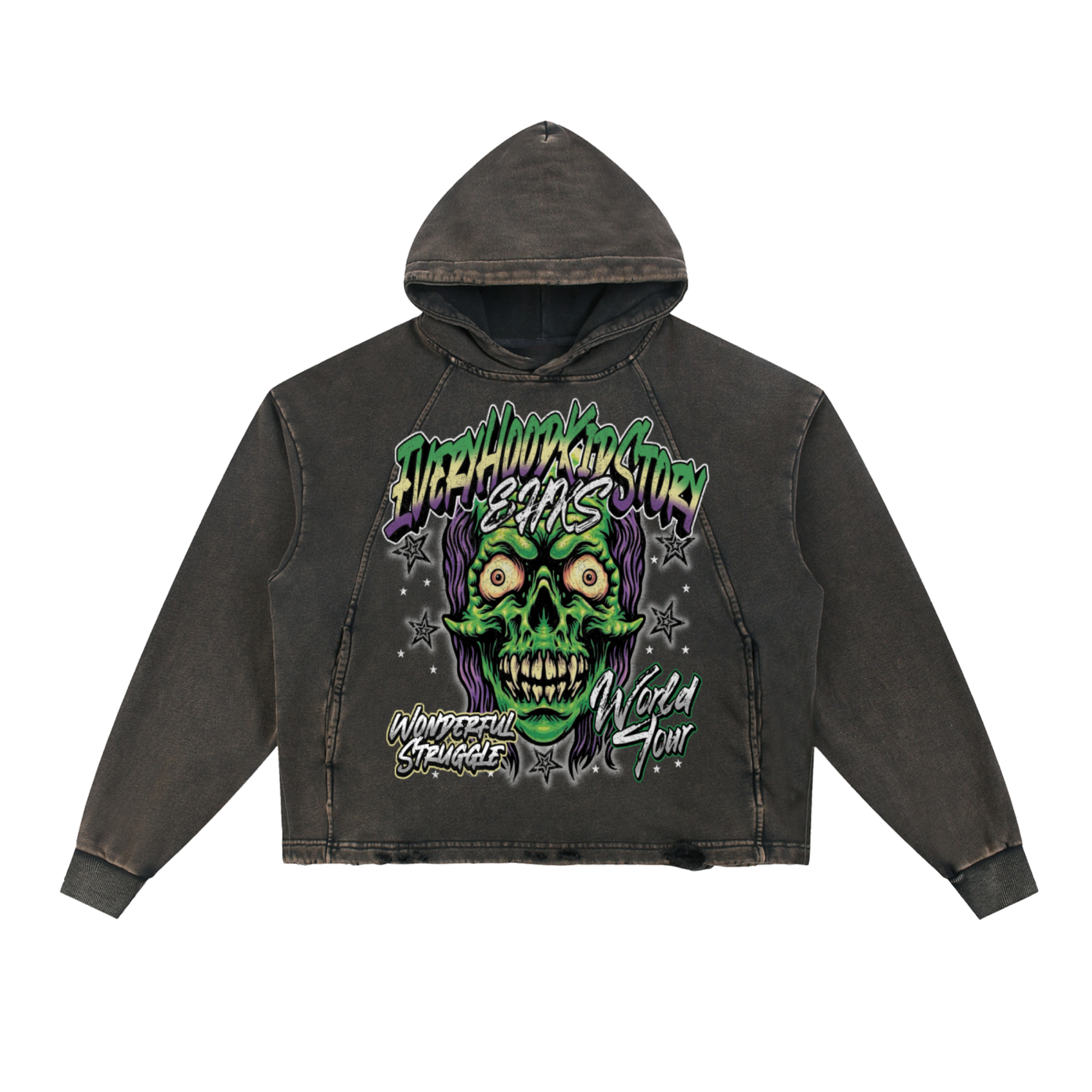 Grave Digger  Frayed-Hem Hoodie