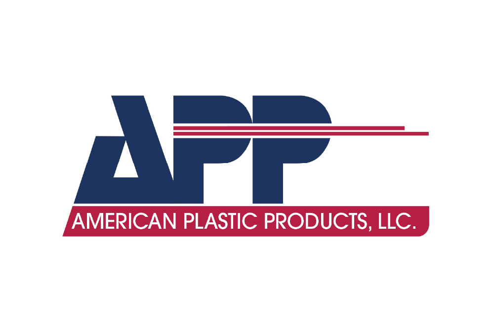 Logo of American Plastic Products, LLC with stylized initials 'APP' and red lines above the words 'AMERICAN PLASTIC PRODUCTS, LLC'.
