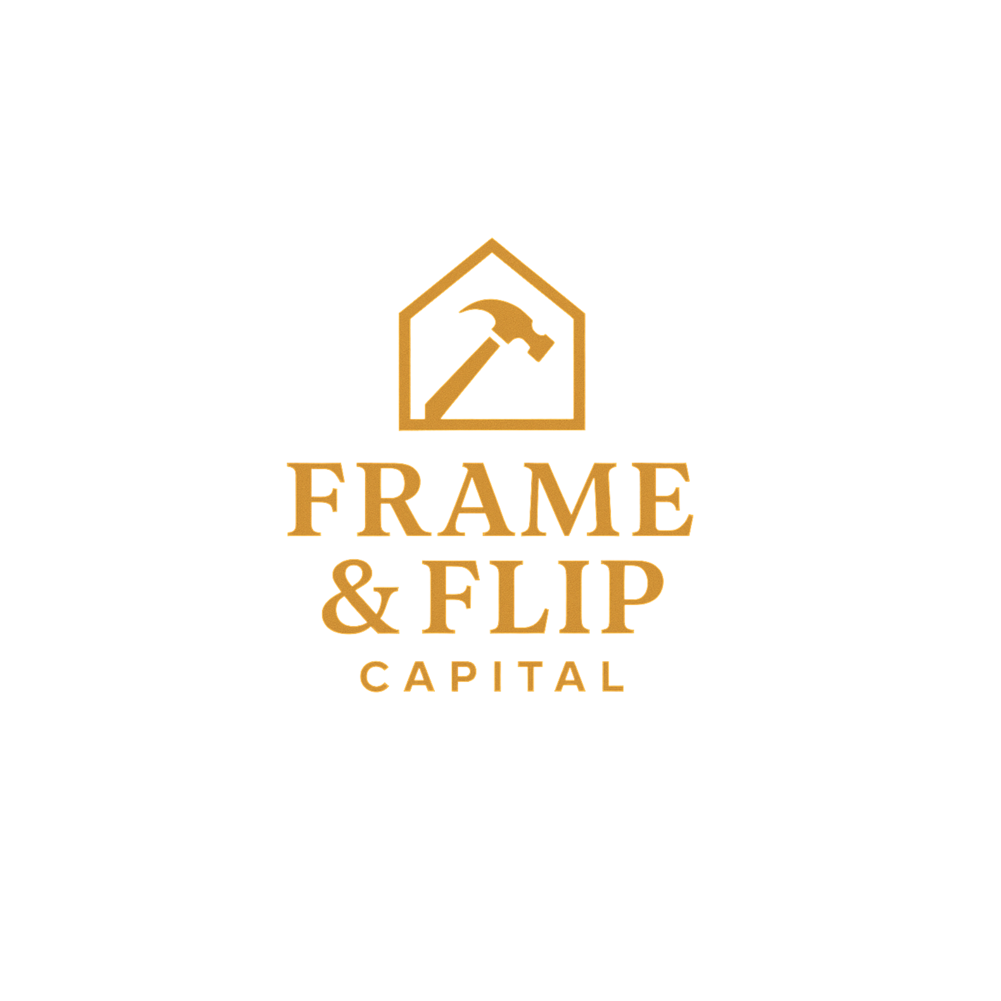 Logo with a house outline and a hammer inside, and the words 'FRAME & FLIP CAPITAL' below.