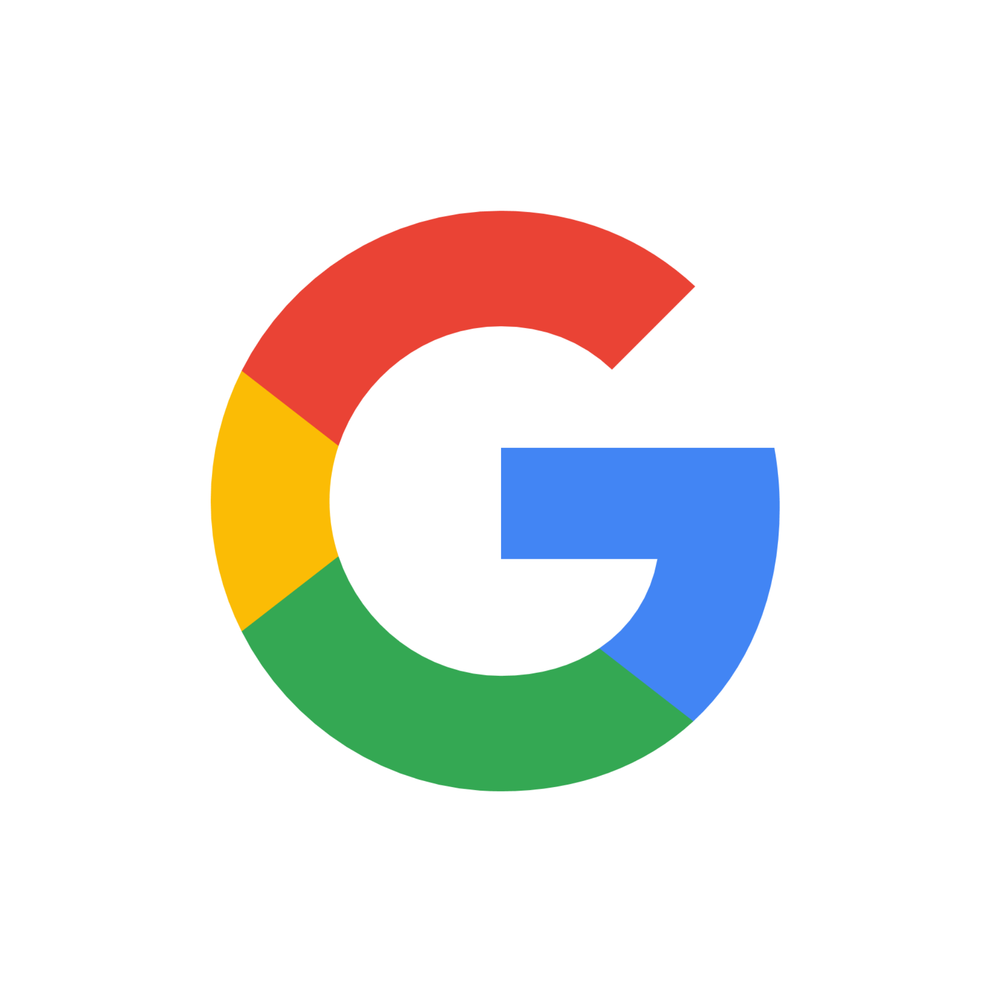 Google logo with a multicolored circular design and a blue rectangle at the bottom