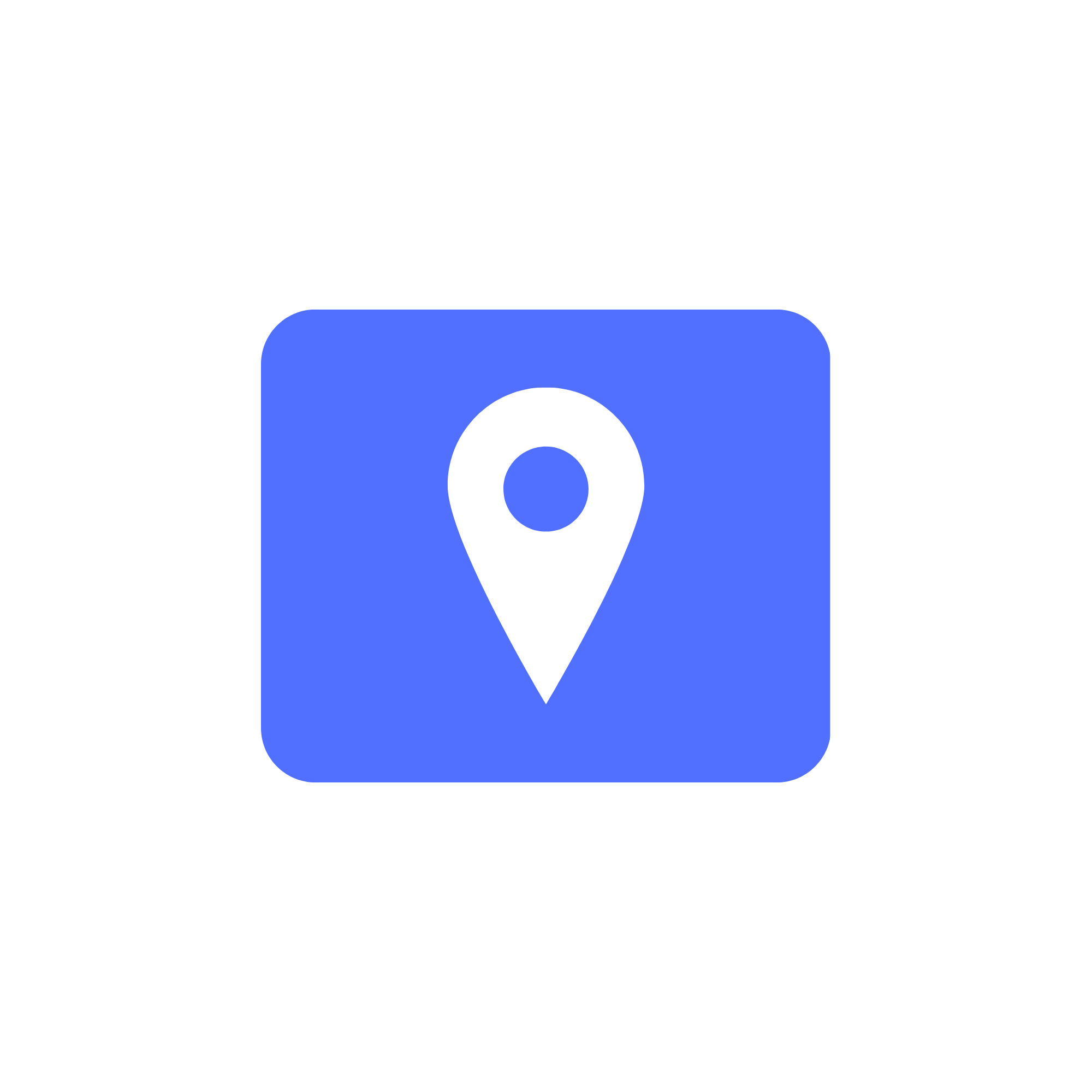 Blue social media icon with a white circle in the center, featuring a white camera symbol inside the circle.