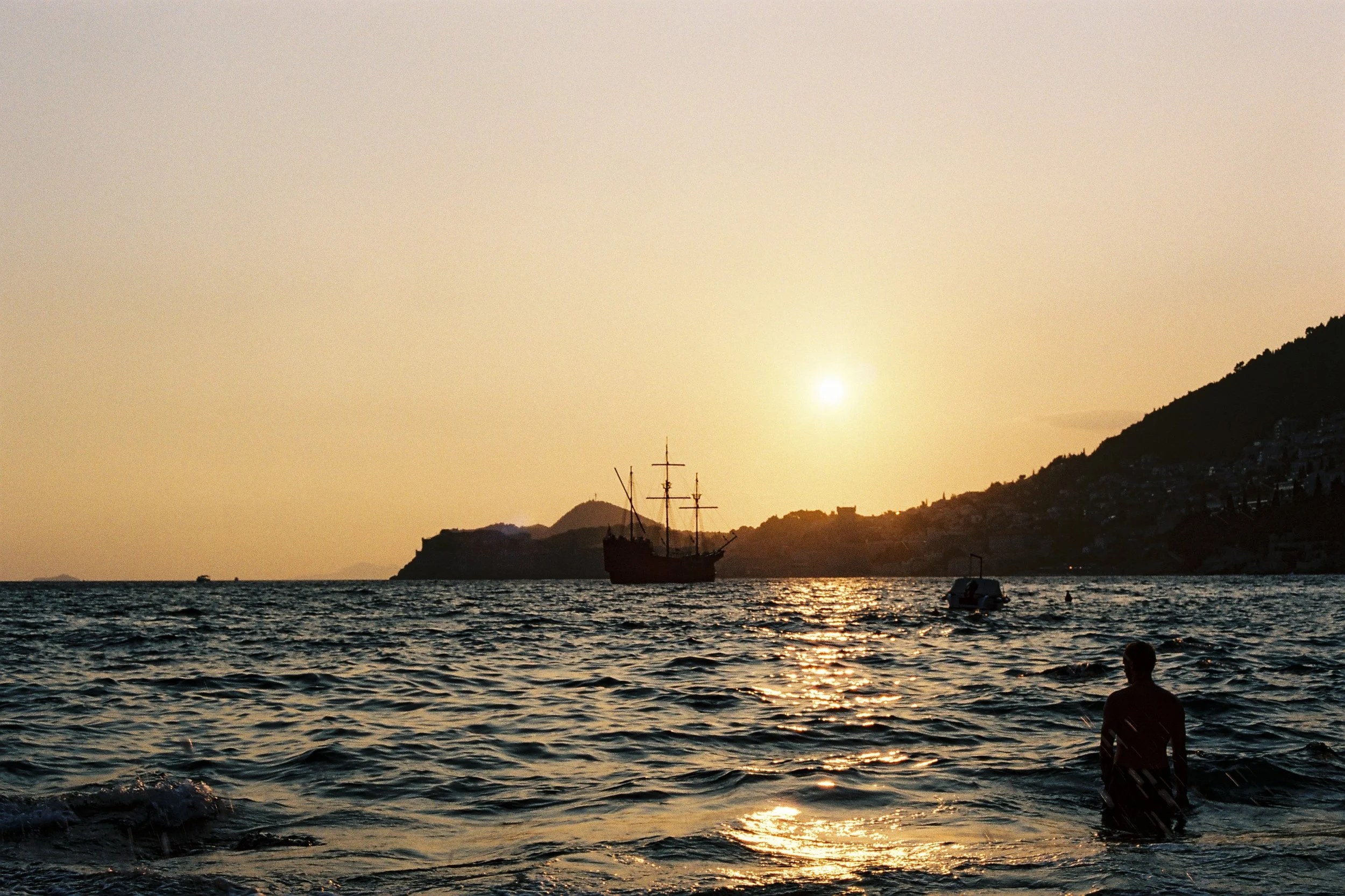 Sunset over Dubrovnik, Croatia. 