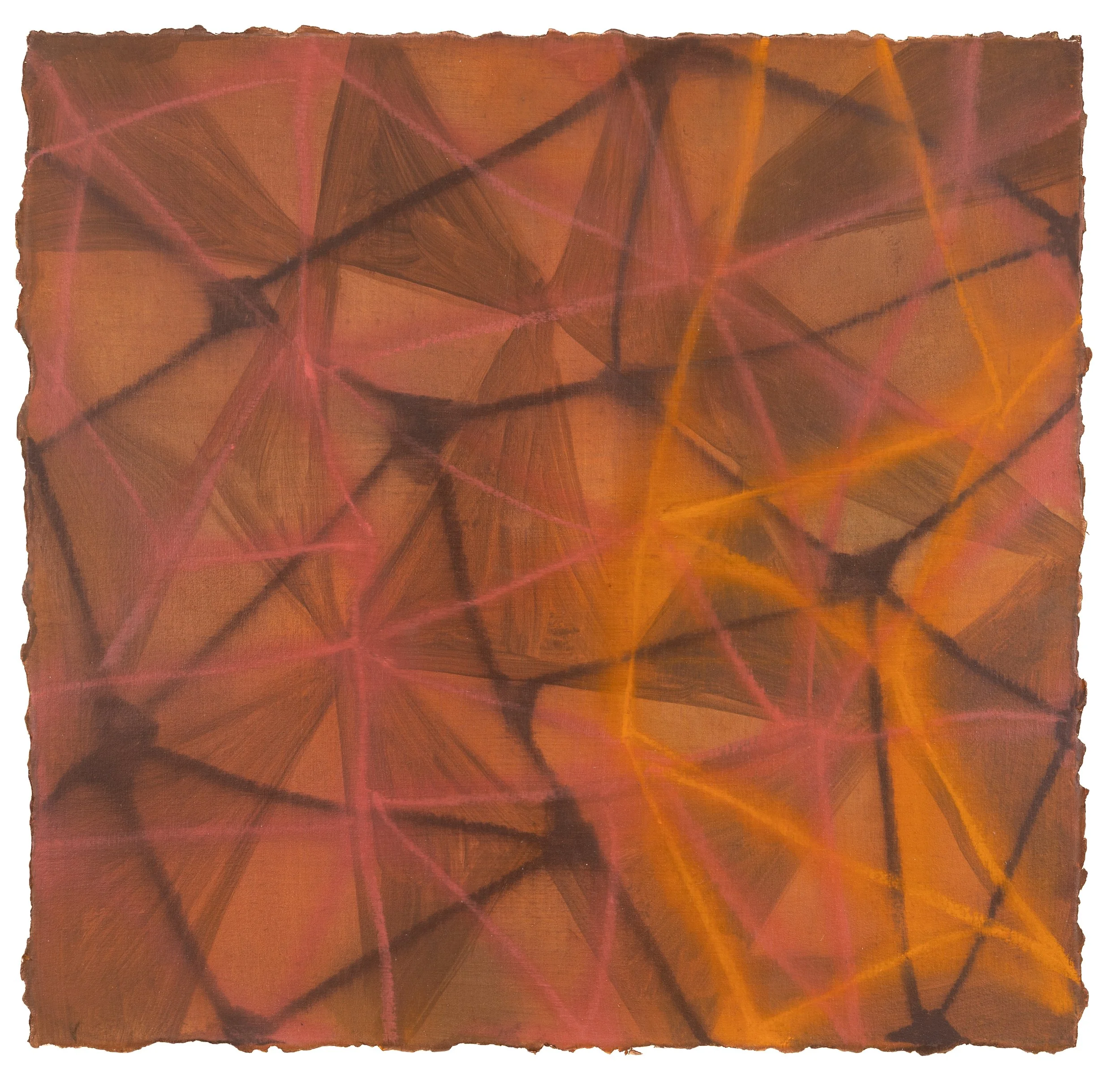 Fault, 2026. Oil on Gessoed Paper, 38 x 38 cm