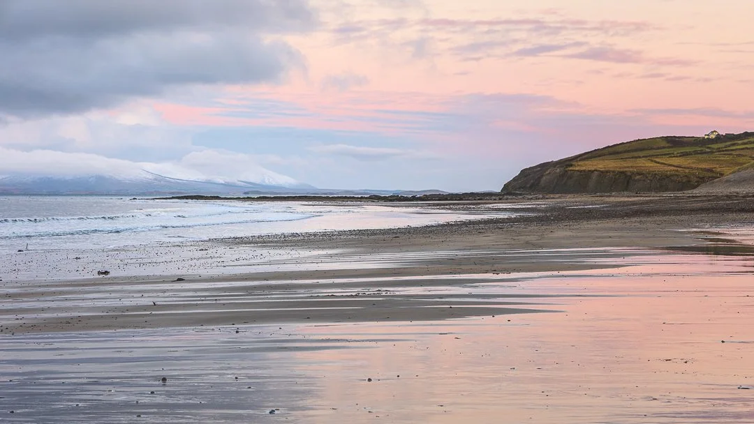 Mounted A3 print:  Carrowmore beach winter sunset, Louisburgh, Mayo, Ireland.