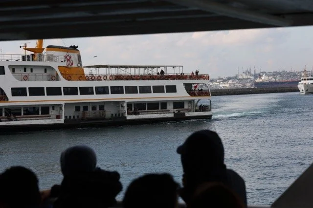 A3 Mounted Print: Ferry at Istanbul