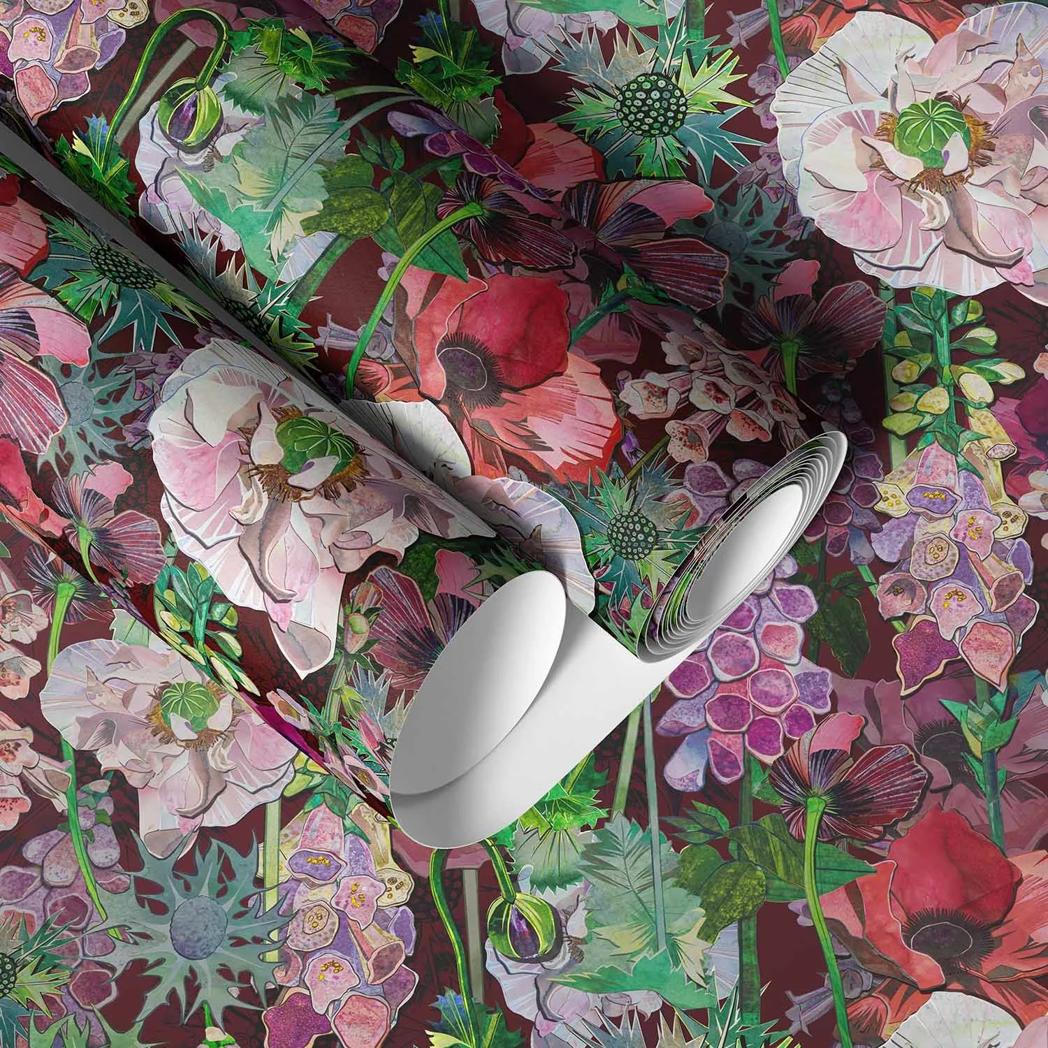 The Healer's Garden in Ruby Hues Wallpaper Roll.jpg