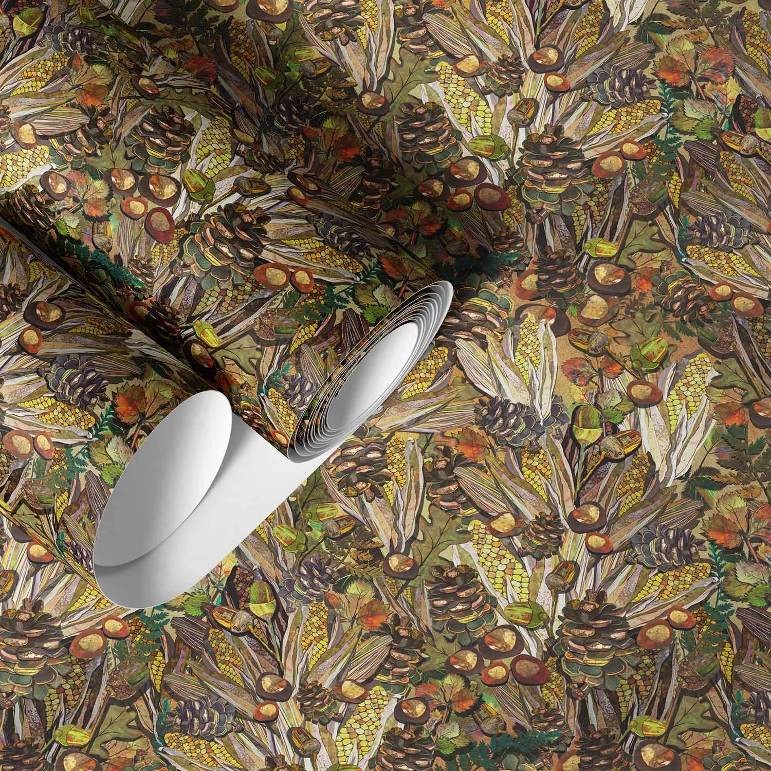 Amber Harvest in Warm Nutmeg wallpaper roll.jpg