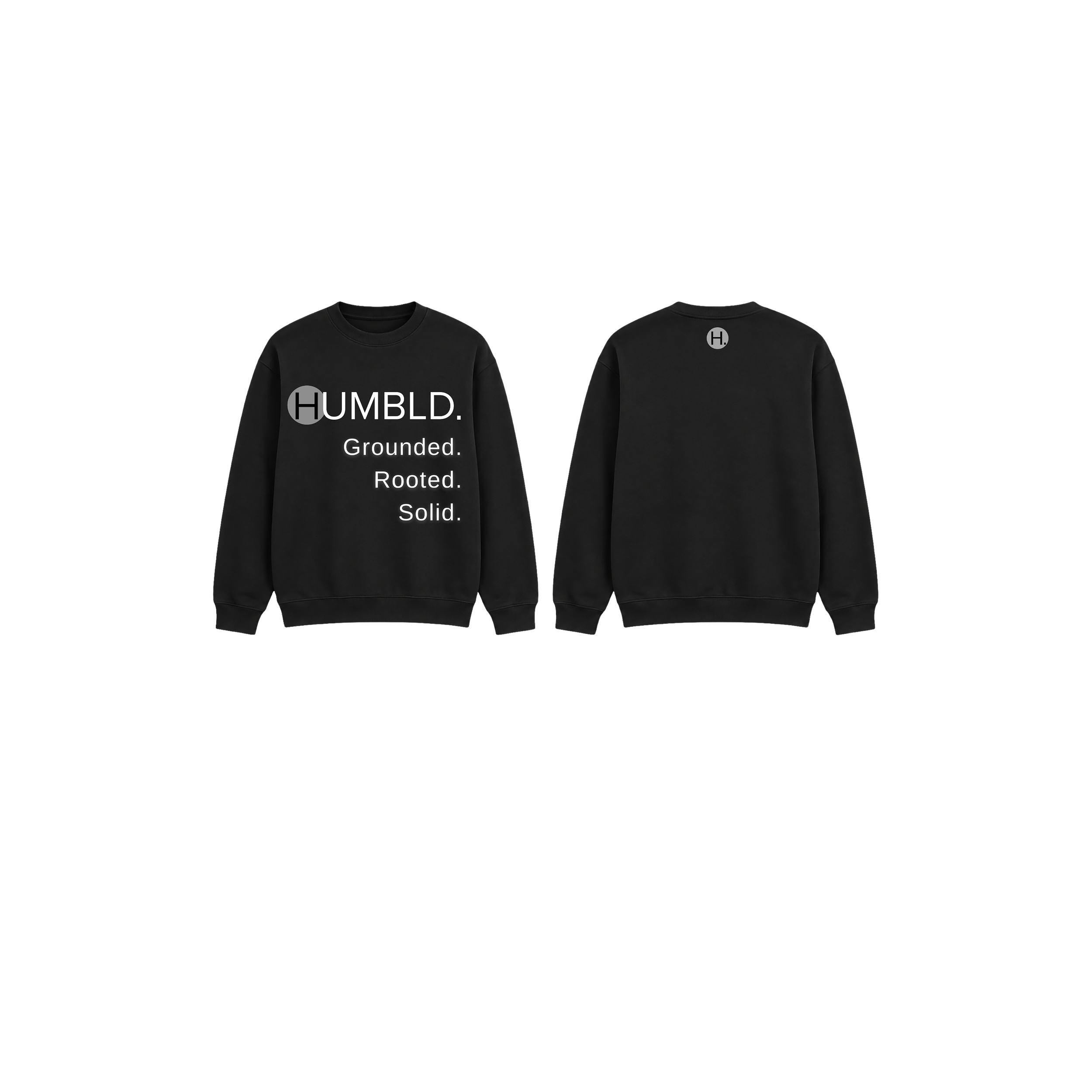HUMBLD Grounded Crewneck - White on Black