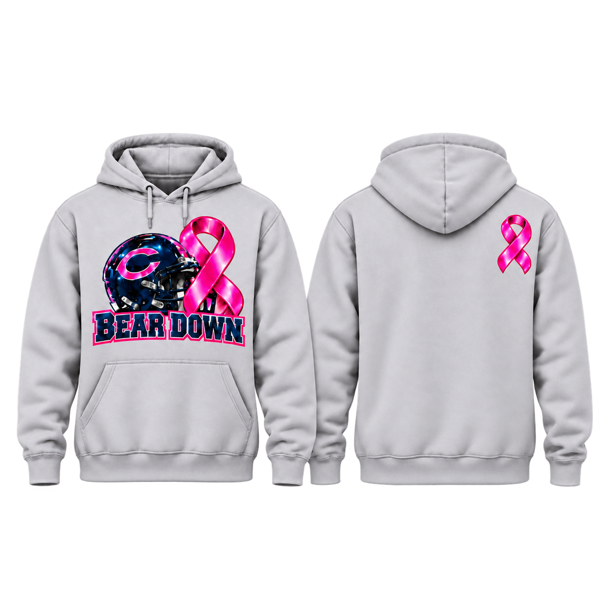 Bear Down Pink Ribbon Awareness Hoodie