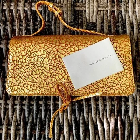 Bottega Veneta Crackled Leather Clutch