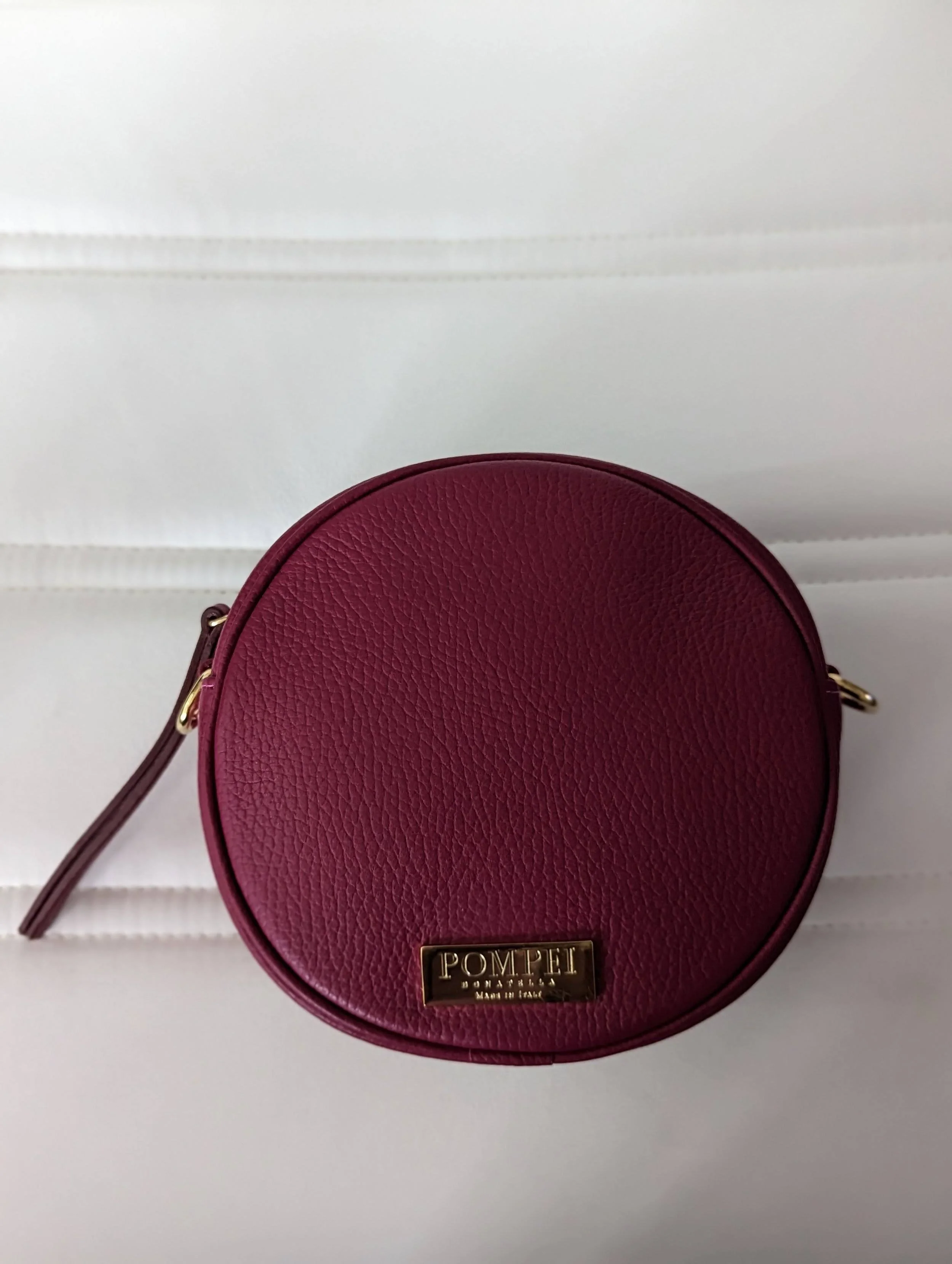 Pompei Dontella Amaranto Pebbled Leather Cross-Body